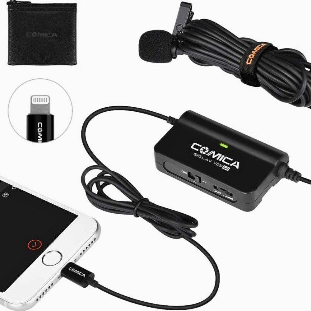 NWT Comica Audio SIG.LAV V05 MI Omnidirectional Lavalier Microphone with Gain an